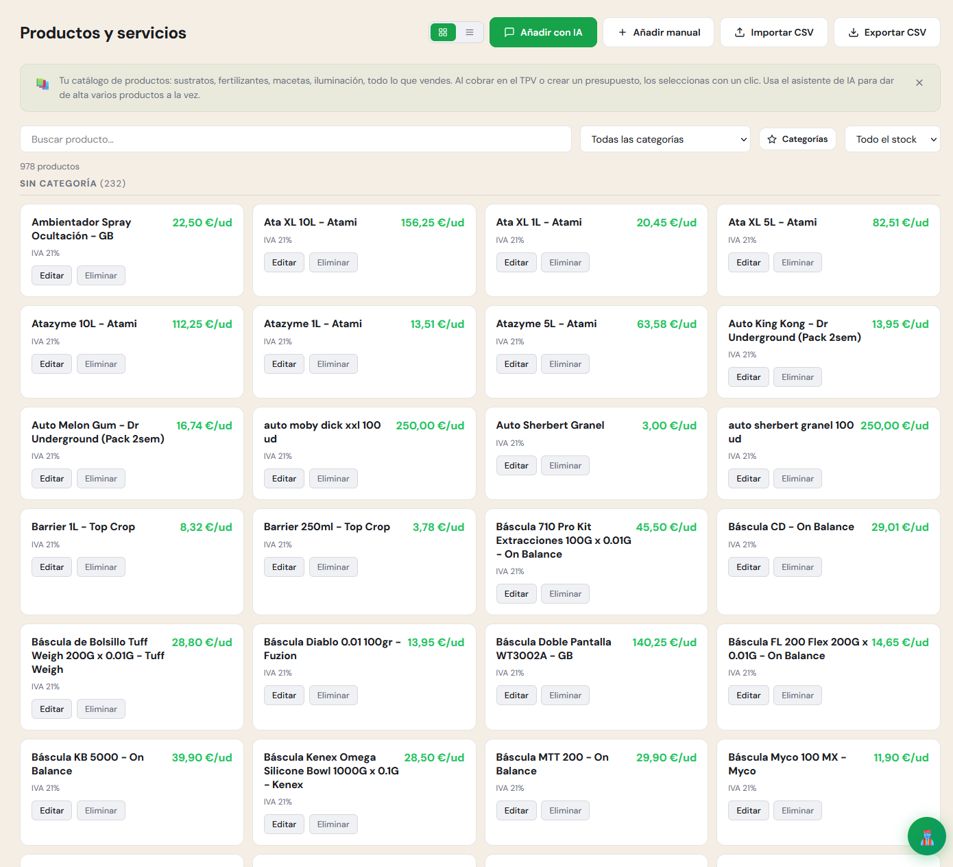 Gestión de inventario